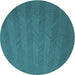 Square Patterned Dark Turquoise Green Rug, pat3862lblu