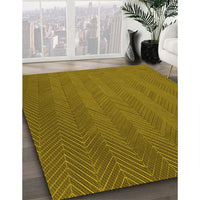 Patterned Dark Bronze Brown Rug, pat3862yw