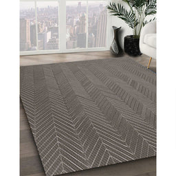 Patterned Mocha Brown Novelty Rug in Family Room, pat3862