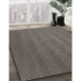 Patterned Mocha Brown Novelty Rug in Family Room, pat3862