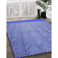 Patterned Denim Blue Rug, pat3863blu