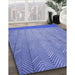 Patterned Denim Blue Rug in Family Room, pat3863blu