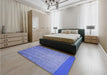 Patterned Denim Blue Rug in a Bedroom, pat3863blu