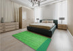 Patterned Neon Green Rug in a Bedroom, pat3863grn