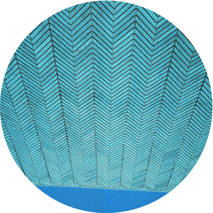 Square Patterned Dark Cyan Green Rug, pat3863lblu