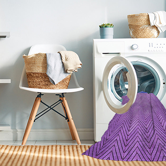 Machine Washable Transitional Purple Rug in a Washing Machine, wshpat3863pur