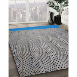 Patterned Gray Novelty Rug in Family Room, pat3863