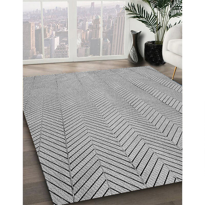 Machine Washable Transitional Platinum Gray Rug in a Family Room, wshpat3864gry