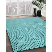 Patterned Light Sea Green Rug, pat3864lblu