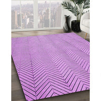 Patterned Pastel Purple Pink Rug, pat3864pur