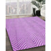 Patterned Pastel Purple Pink Rug in Family Room, pat3864pur