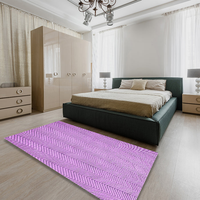 Patterned Pastel Purple Pink Rug in a Bedroom, pat3864pur