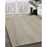 Patterned Wheat Beige Novelty Rug, pat3864