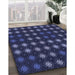 Machine Washable Transitional Night Blue Rug in a Family Room, wshpat3865blu