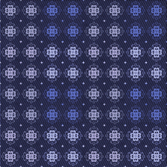 Round Patterned Night Blue Rug, pat3865blu