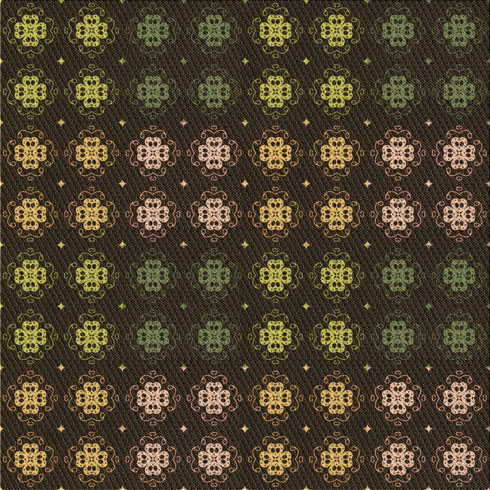 Round Patterned Midnight Gray Rug, pat3865brn