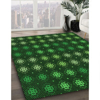 Patterned Black Rug, pat3865grn