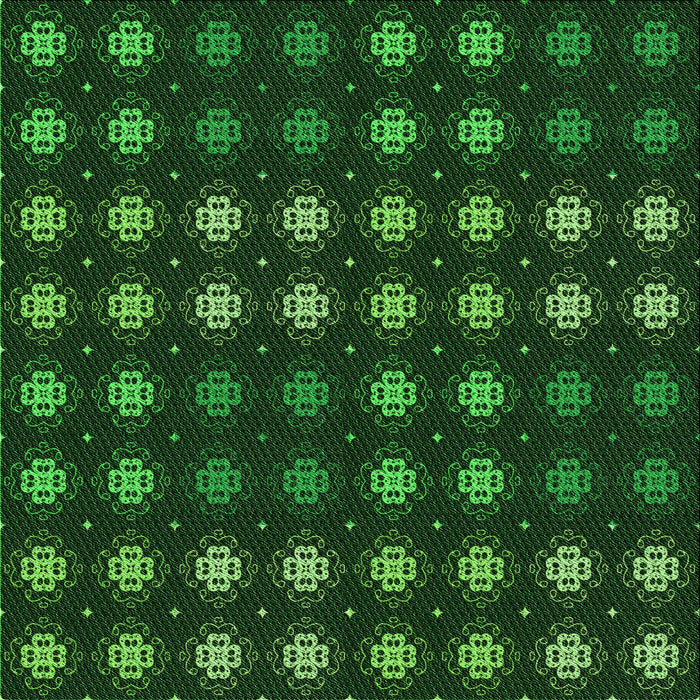 Round Patterned Black Rug, pat3865grn