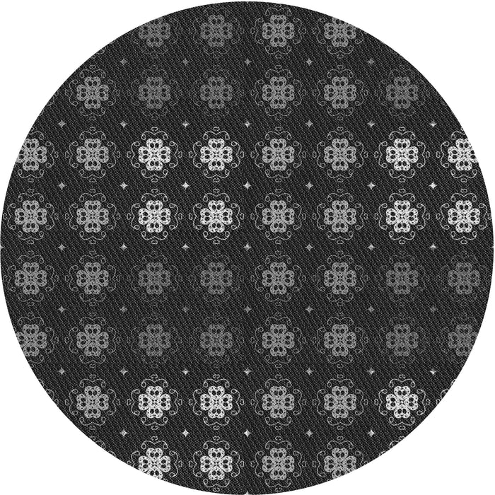 Square Machine Washable Transitional Midnight Gray Rug in a Living Room, wshpat3865gry