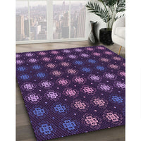 Patterned Purple Violet Purple Rug, pat3865pur