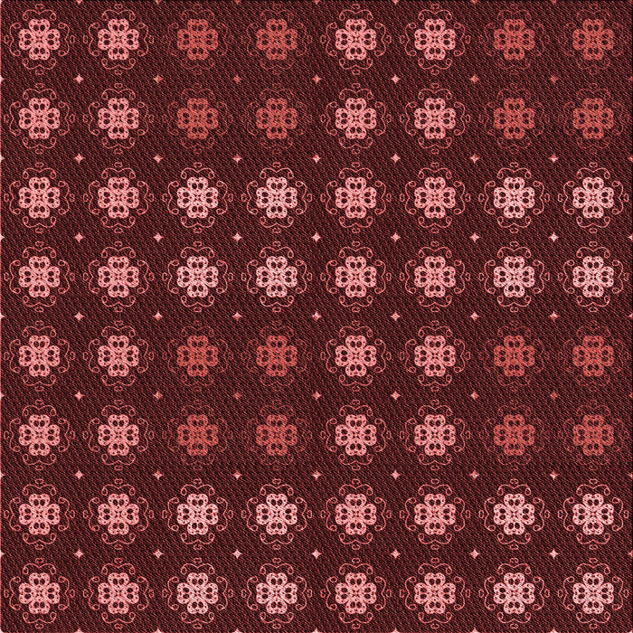 Round Patterned Red Rug, pat3865rd