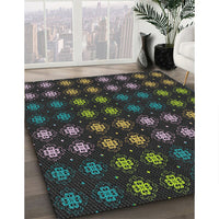 Patterned Black Novelty Rug, pat3865