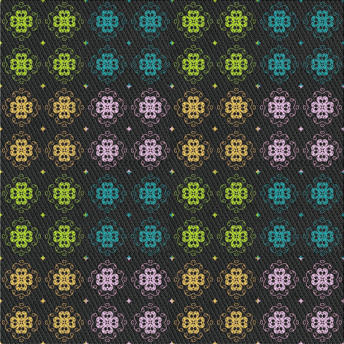 Square Patterned Black Novelty Rug, pat3865