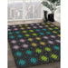 Patterned Black Novelty Rug in Family Room, pat3865