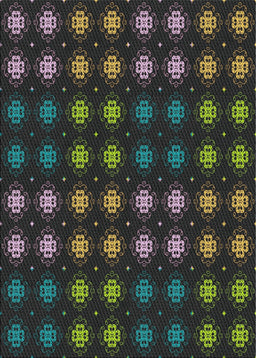 Patterned Black Novelty Rug, pat3865