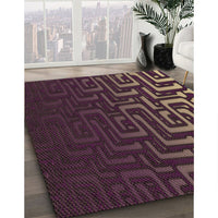 Patterned Purple Lily Purple Rug, pat3866brn