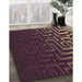 Patterned Purple Lily Purple Rug in Family Room, pat3866brn