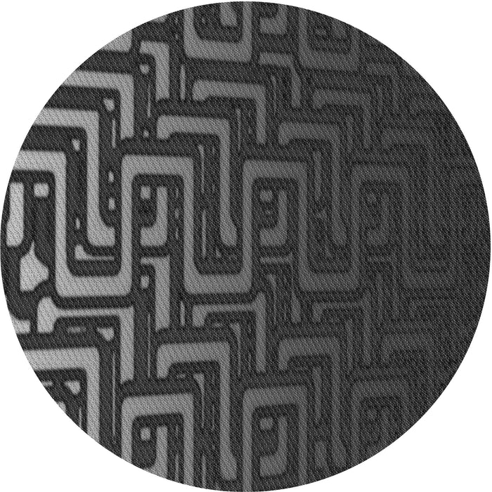 Square Patterned Charcoal Black Rug, pat3866gry