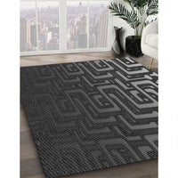 Patterned Charcoal Black Rug, pat3866gry