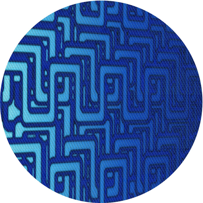 Square Patterned Neon Blue Rug, pat3866lblu