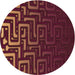 Square Patterned Chestnut Red Rug, pat3866org