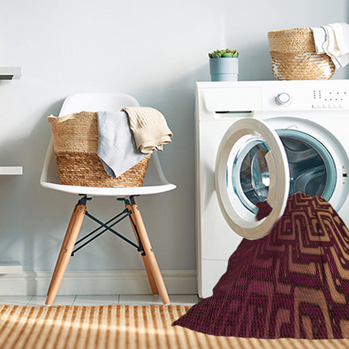 Machine Washable Transitional Chestnut Red Rug in a Washing Machine, wshpat3866org