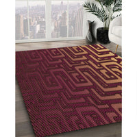 Patterned Chestnut Red Rug, pat3866org