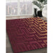 Patterned Chestnut Red Rug in Family Room, pat3866org