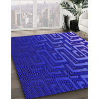 Patterned MediumBlue Rug, pat3866pur