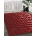 Machine Washable Transitional Crimson Red Rug in a Family Room, wshpat3866rd