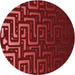 Square Patterned Crimson Red Rug, pat3866rd