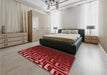 Patterned Crimson Red Rug in a Bedroom, pat3866rd