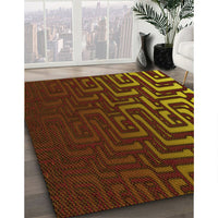 Patterned Maroon Red Rug, pat3866yw