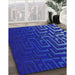 Machine Washable Transitional MediumBlue Rug in a Family Room, wshpat3866