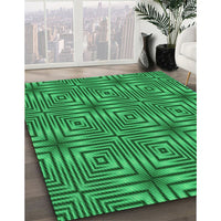 Patterned Green Rug, pat3867grn