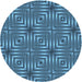 Sideview of Patterned Blue Novelty Rug, pat3867