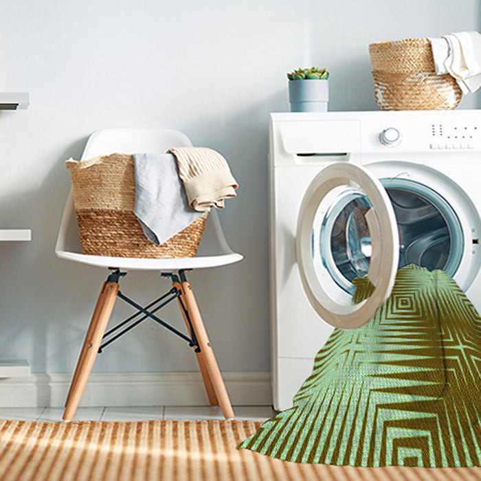 Machine Washable Transitional Dark Bronze Brown Rug in a Washing Machine, wshpat3868grn