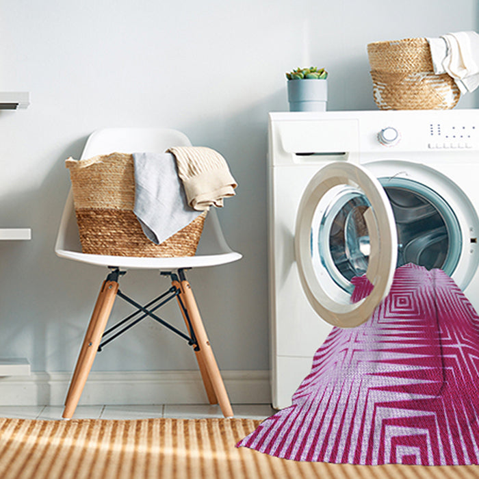 Machine Washable Transitional Pastel Purple Pink Rug in a Washing Machine, wshpat3868pur