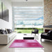 Machine Washable Transitional Pastel Purple Pink Rug in a Kitchen, wshpat3868pur