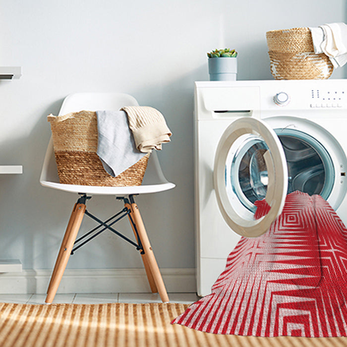 Machine Washable Transitional Pastel Pink Rug in a Washing Machine, wshpat3868rd